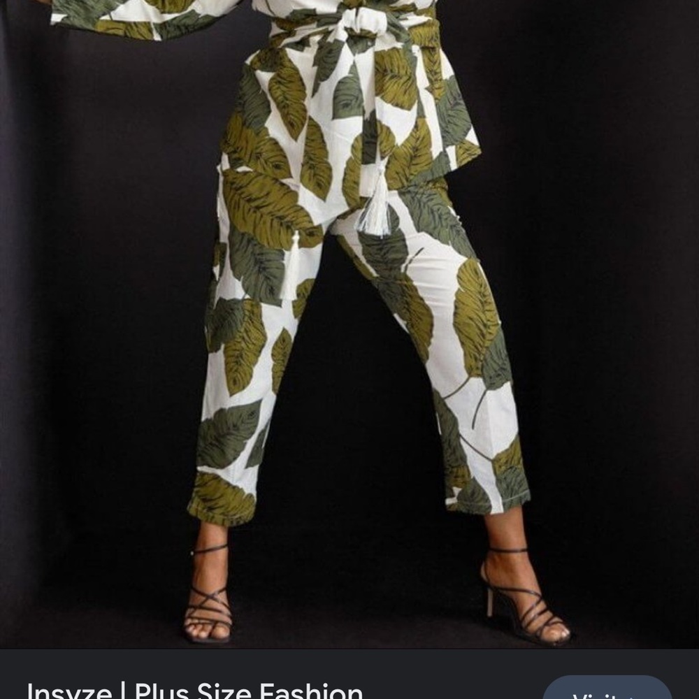 ELOQUII tropical print pants 16